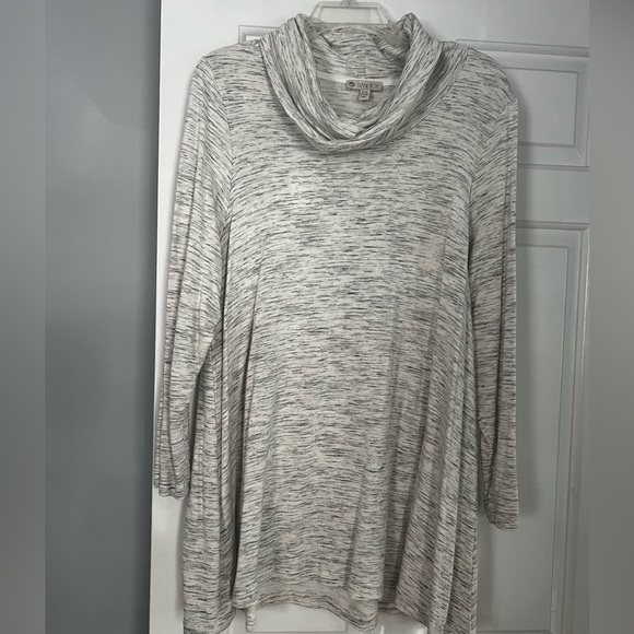 Cowl neck tunic with asymmetrical hem - Picture 1 of 3